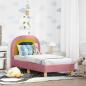 Preview: ARDEBO.de - Kinderbettgestell mit Kopfteil Rosa 70 x 140 cm Samt