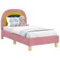 Preview: Kinderbettgestell mit Kopfteil Rosa 70 x 140 cm Samt