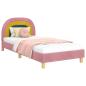 Preview: Kinderbettgestell mit Kopfteil Rosa 80 x 200 cm Samt