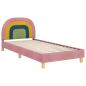 Preview: Kinderbettgestell mit Kopfteil Rosa 90 x 190 cm Samt
