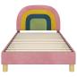 Preview: Kinderbettgestell mit Kopfteil Rosa 90 x 190 cm Samt