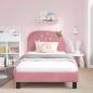Preview: Kinderbettgestell mit Kopfteil Rosa 90 x 190 cm Samt