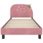 Preview: Kinderbettgestell mit Kopfteil Rosa 90 x 190 cm Samt