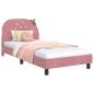 Preview: Kinderbettgestell mit Kopfteil Rosa 90 x 200 cm Samt