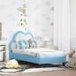 Preview: ARDEBO.de - Kinderbettgestell mit Kopfteil Blau 70 x 140 cm PU