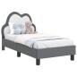 Preview: Kinderbettgestell mit Kopfteil Hellgrau 70 x 140 cm PU