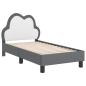 Preview: Kinderbettgestell mit Kopfteil Hellgrau 70 x 140 cm PU