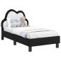 Preview: Kinderbettgestell mit Kopfteil Schwarz 70 x 140 cm PU