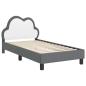 Preview: Kinderbettgestell mit Kopfteil Hellgrau 80 x 160 cm PU
