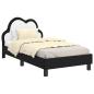 Preview: Kinderbettgestell mit Kopfteil Schwarz 80 x 160 cm PU