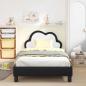 Preview: Kinderbettgestell mit Kopfteil Schwarz 80 x 200 cm PU