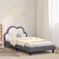 Preview: ARDEBO.de - Kinderbettgestell mit Kopfteil Hellgrau 90 x 190 cm PU