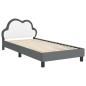 Preview: Kinderbettgestell mit Kopfteil Hellgrau 90 x 200 cm PU