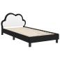 Preview: Kinderbettgestell mit Kopfteil Schwarz 90 x 200 cm PU