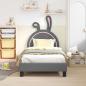 Preview: Kinderbettgestell mit Kopfteil Hellgrau 80 x 160 cm PU