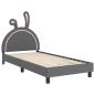 Preview: Kinderbettgestell mit Kopfteil Hellgrau 80 x 200 cm PU