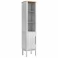 Preview: Bad hoher Schrank FLORO Weiß 35 x 30 x 160 cm