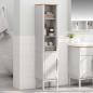 Preview: Bad hoher Schrank FLORO Weiß 35 x 30 x 160 cm