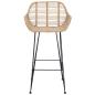 Preview: Barstuhl 2 Stk. Natur 55 x 52 x 92 cm Rattan und Eisen