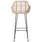 Preview: Barstuhl 2 Stk. Natur 55 x 52 x 105 cm Rattan und Eisen