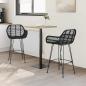 Preview: Barstuhl 2 stk. Schwarz 55 x 52 x 92 cm Rattan und Eisen