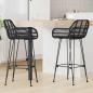 Preview: ARDEBO.de - Barstuhl 2 Stk. Schwarz 55 x 52 x 105 cm Rattan und Eisen