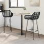 Preview: Barstuhl 2 Stk. Schwarz 55 x 52 x 105 cm Rattan und Eisen