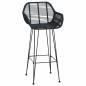 Preview: Barstuhl 2 Stk. Schwarz 55 x 52 x 105 cm Rattan und Eisen
