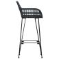 Preview: Barstuhl 2 Stk. Schwarz 55 x 52 x 105 cm Rattan und Eisen