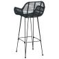 Preview: Barstuhl 2 Stk. Schwarz 55 x 52 x 105 cm Rattan und Eisen