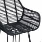 Preview: Barstuhl 2 Stk. Schwarz 55 x 52 x 105 cm Rattan und Eisen