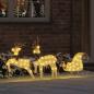 Preview: LED Rentiere 3 Stk. Warmes Weiß 43 x 18 x 66 cm Stoff LEDs