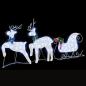 Preview: LED Rentiere 3 Stk. Kaltweiß 43 x 18 x 66 cm Stoff LEDs