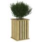 Preview: Pflanzkästen Braun 33 x 33 x 45 cm Imprägniertes Kiefernholz