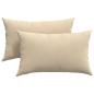 Preview: Sofakissen 2 Stück Creme 50 x 30 cm Stoff