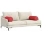 Preview: Bolsterkissen 2 stk. Stoff Rot Ø 25 x 70 cm