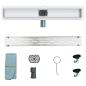 Preview: Duschabfluss mit Glashülle und 360° Siphon Silber 60 cm