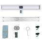Preview: Duschabfluss mit Glashülle und 360° Siphon Silber 70 cm