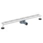 Preview: Duschabfluss mit Glashülle und 360° Siphon Silber 80 cm