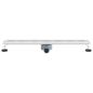 Preview: Duschabfluss mit Glashülle und 360° Siphon Silber 80 cm