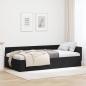 Preview: ARDEBO.de - Eckbettgestell mit Kopfteil Schwarz 90 cm x 200 cm Samt