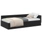 Preview: Eckbettgestell mit Kopfteil Schwarz 90 cm x 200 cm Samt