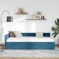 Preview: Eckbettgestell mit Kopfteil Blau 100 cm x 200 cm Samt