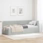 Preview: ARDEBO.de - Eckbettgestell Hellgrau 80 x 200 cm Samt
