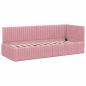 Preview: Eckbettgestell mit Kopfteil Rosa 80 cm x 200 cm Samt