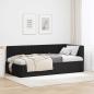 Preview: ARDEBO.de - Eckbettgestell mit Kopfteil Schwarz 90 cm x 200 cm Samt