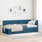 Preview: ARDEBO.de - Eckbettgestell mit Kopfteil Blau 80 cm x 200 cm Samt