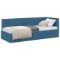 Preview: Eckbettgestell mit Kopfteil Blau 80 cm x 200 cm Samt