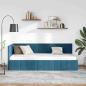 Preview: Eckbettgestell mit Kopfteil Blau 80 cm x 200 cm Samt