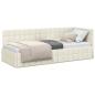 Preview: Eckbettgestell mit Kopfteil Creme 80 cm x 200 cm Samt